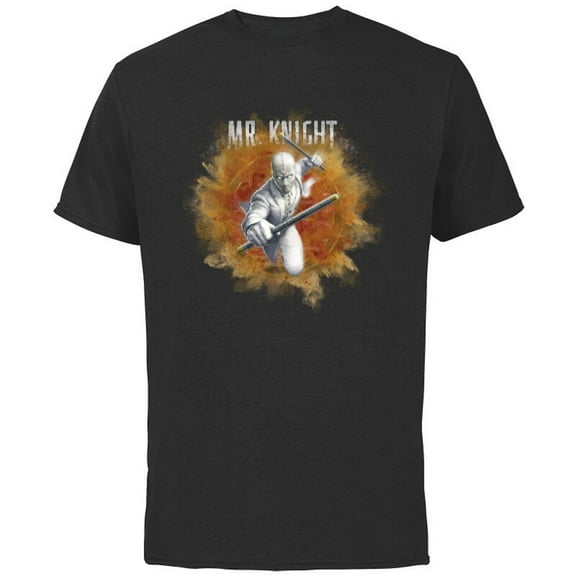 Marvel Moon Knight Mr. Knight Batons - Short Sleeve Cotton T-Shirt for Adults - Customized-Black