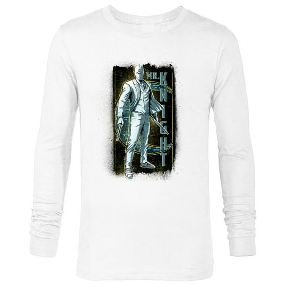 Marvel Moon Knight Mr. Knight Batons and Crescent Moon - Long Sleeve T-Shirt for Men - Customized-White
