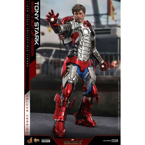 Marvel Movie Masterpiece Diecast Iron Man Mark V Collectible Figure (Deluxe Version)