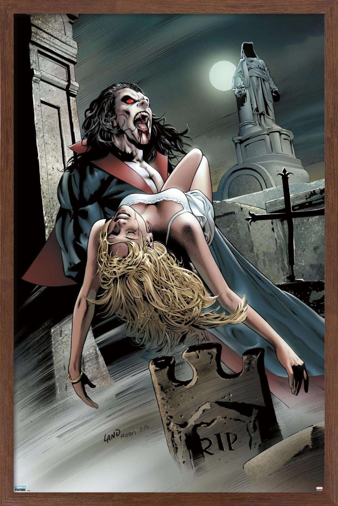Marvel Movie - Morbius - Graveyard Wall Poster, 14.725" x 22.375", Framed