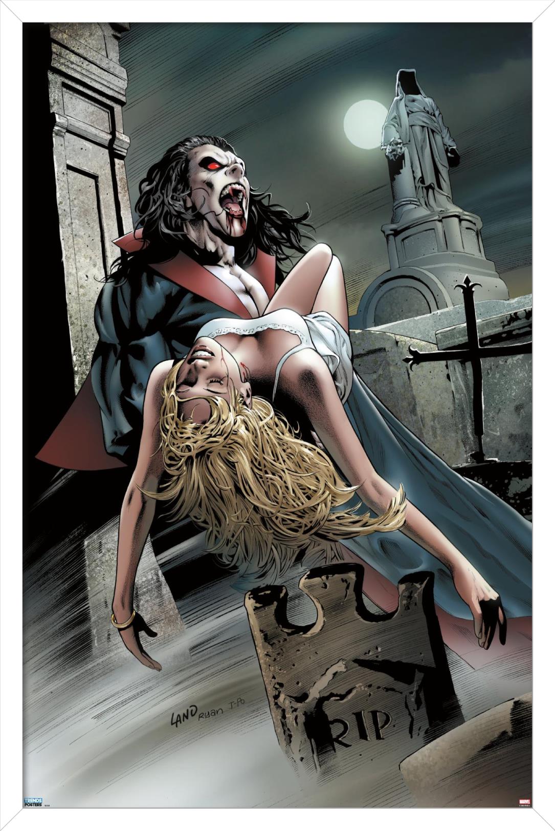 Marvel Movie - Morbius - Graveyard Wall Poster, 22.375" x 34", Framed