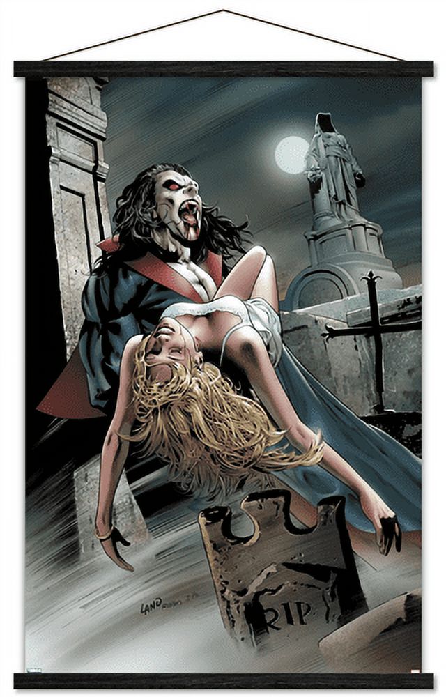 Marvel Movie - Morbius - Graveyard Wall Poster with Wooden Magnetic Frame, 22.375" x 34"