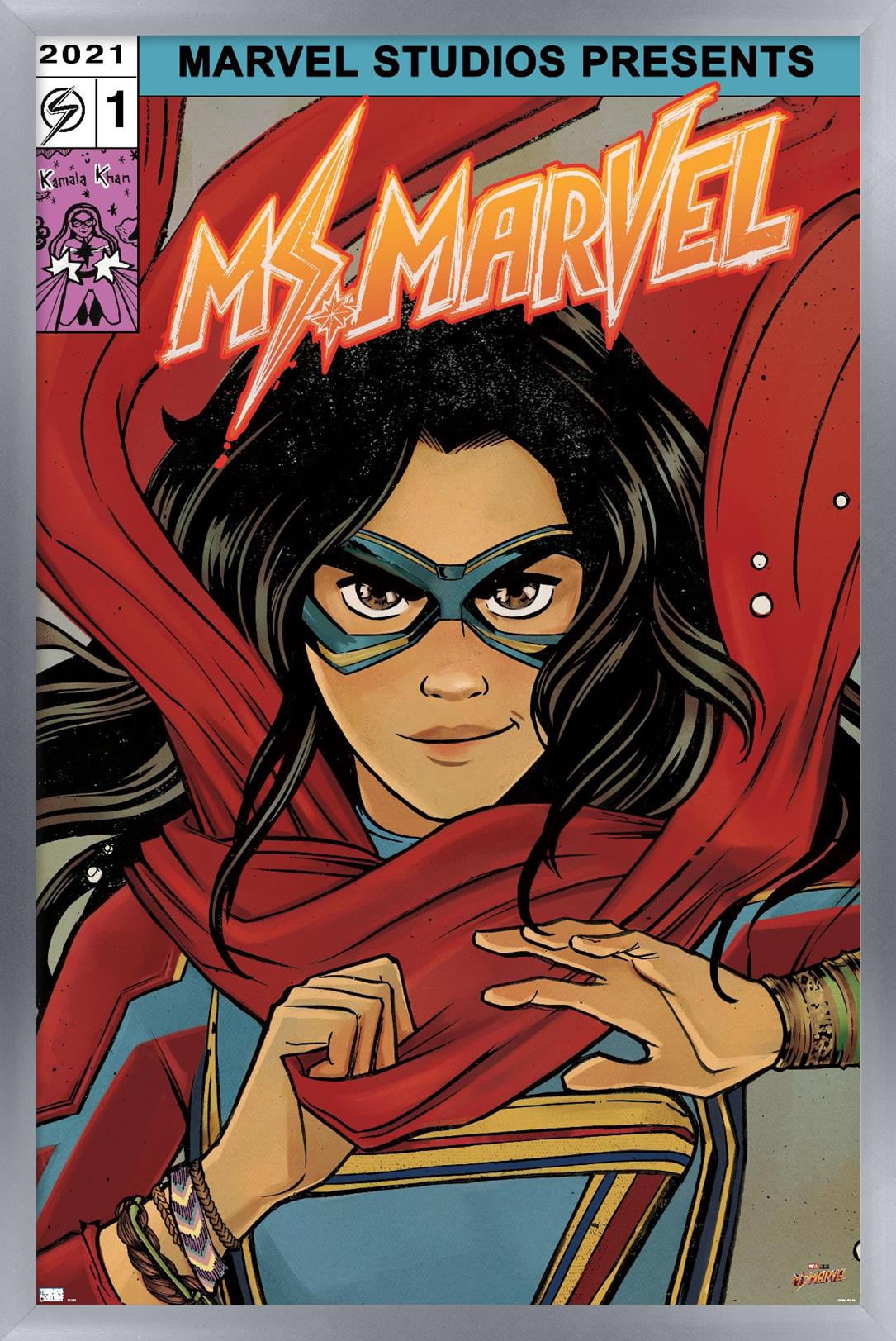 Marvel Ms. Marvel - Comic Wall Poster, 14.725" x 22.375" Framed