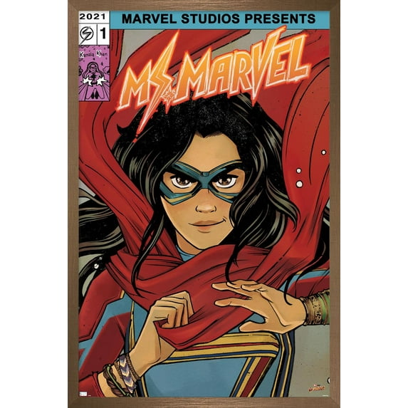 Marvel Ms. Marvel - Comic Wall Poster, 14.725" x 22.375" Framed