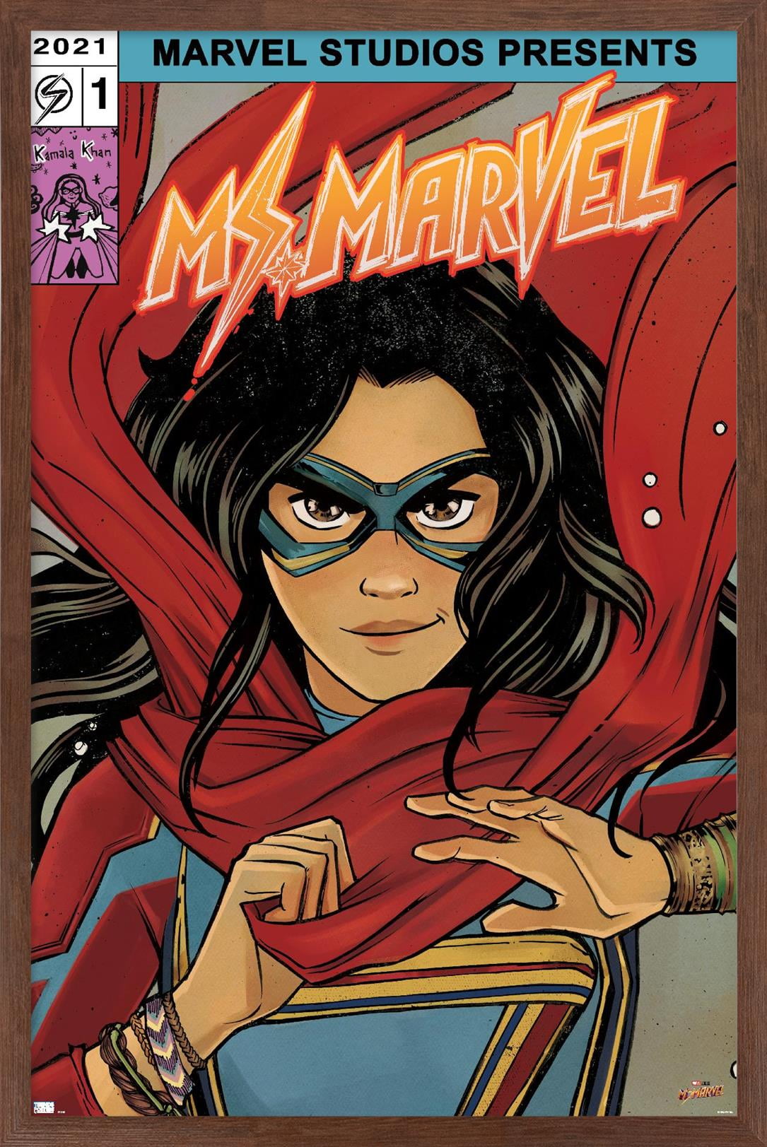 Marvel Ms. Marvel - Comic Wall Poster, 14.725" x 22.375" Framed