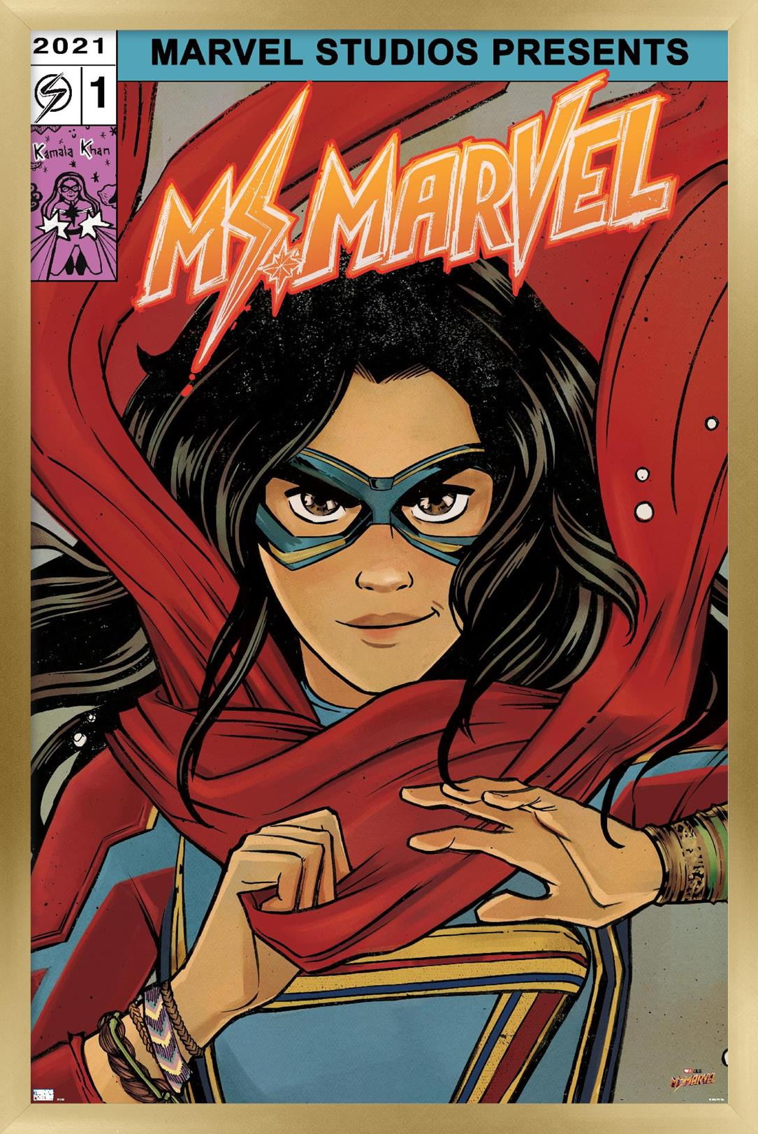 Marvel Ms. Marvel - Comic Wall Poster, 14.725" x 22.375" Framed