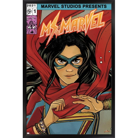 Marvel Ms. Marvel - Comic Wall Poster, 22.375" x 34" Framed