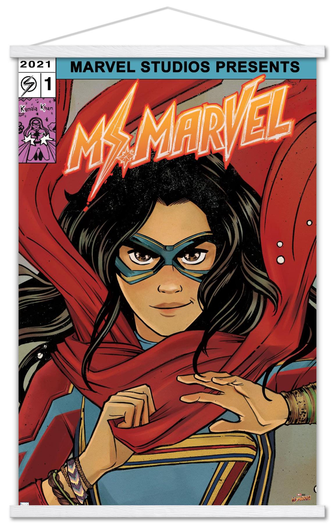 Marvel Ms. Marvel - Comic Wall Poster with Magnetic Frame, 22.375