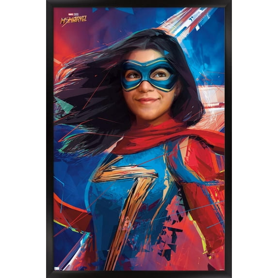 Marvel Ms. Marvel - Graffiti Wall Poster, 14.725" x 22.375" Framed