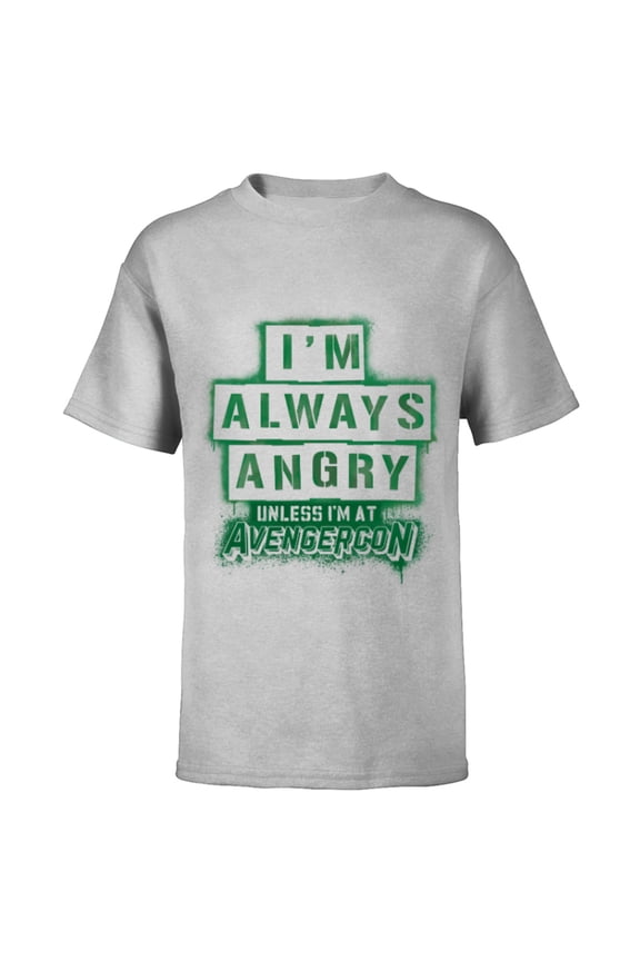 Ms. Marvel Hulk New Jersey Avengercon Always Angry - Short Sleeve T-Shirt for Kids - Customized-Athletic Heather