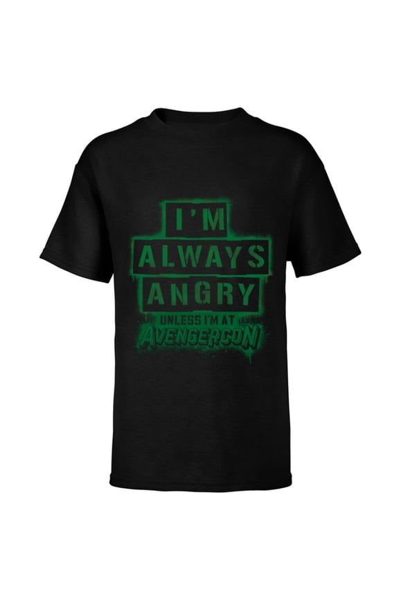 Ms. Marvel Hulk New Jersey Avengercon Always Angry - Short Sleeve T-Shirt for Kids - Customized-Black