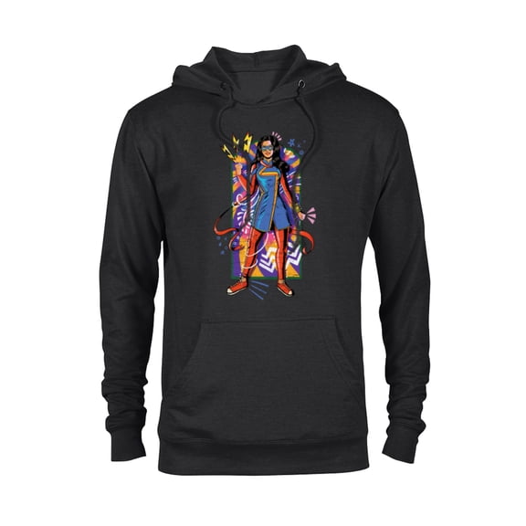 Marvel Ms. Marvel Kamala Khan Mural Art - Pullover Hoodie for Adults - Customized-Black