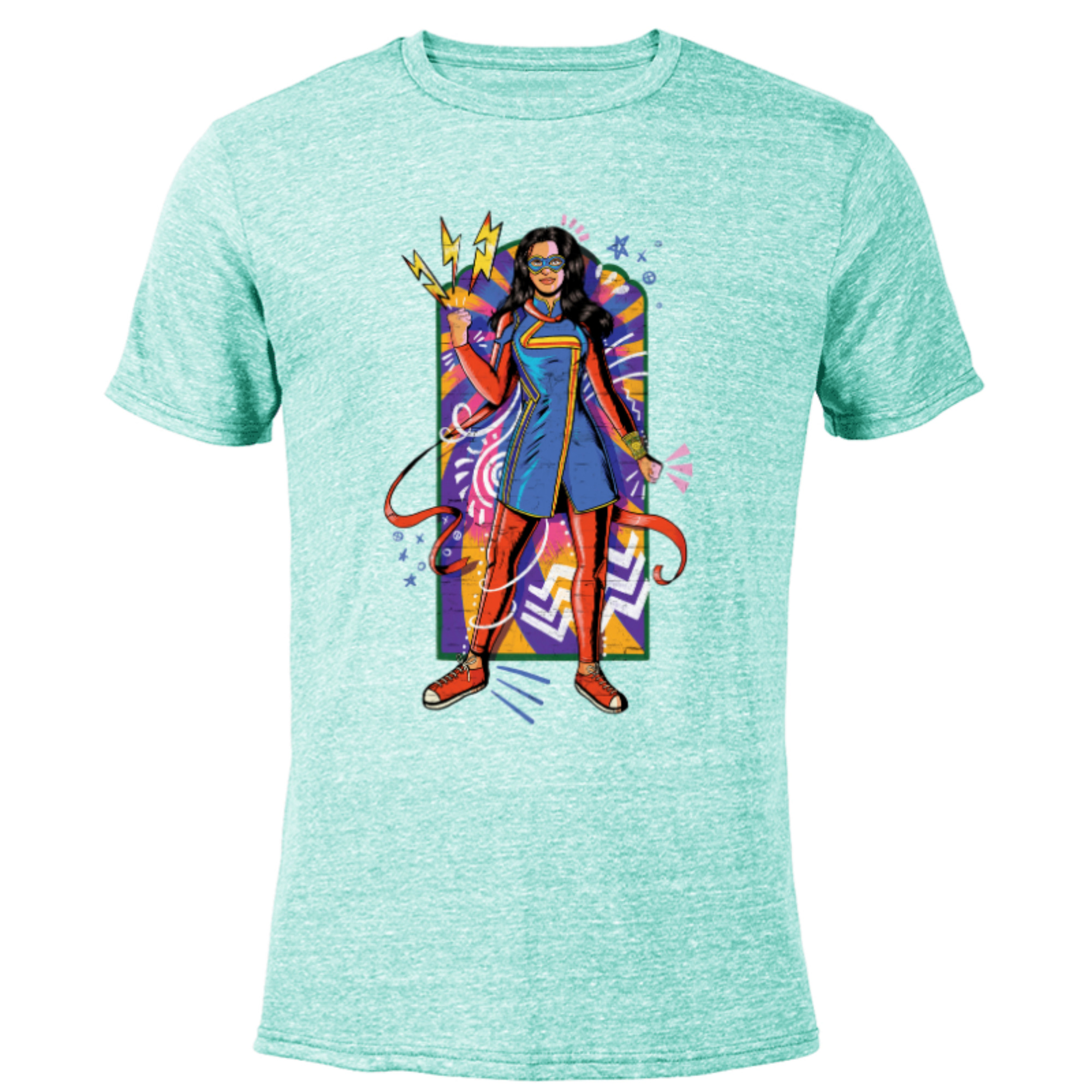Marvel Ms. Marvel Kamala Khan Mural Art - Short Sleeve Blended T-Shirt ...