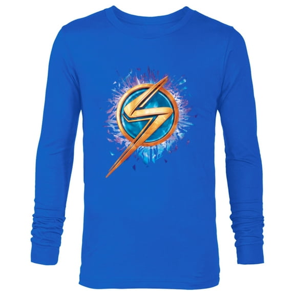 Marvel Ms. Marvel Lightning Bolt Icon - Long Sleeve T-Shirt for Men - Customized-Navy