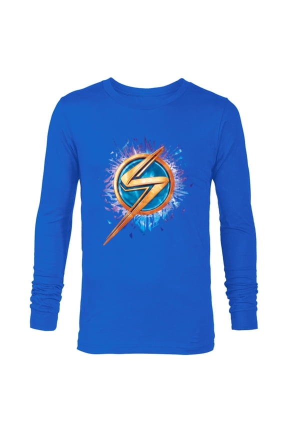 Ms. Marvel Lightning Bolt Icon - Long Sleeve T-Shirt for Men - Customized-Navy