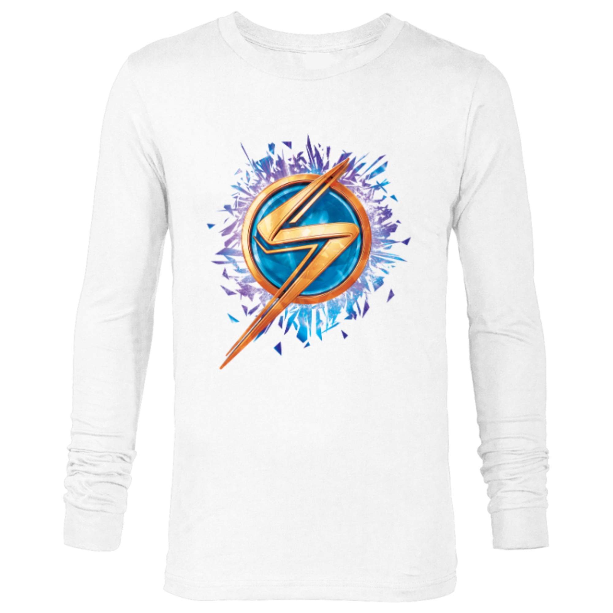 Marvel Ms. Marvel Lightning Bolt Icon - Long Sleeve T-Shirt for Men -  Customized-White, image size:2000x2000