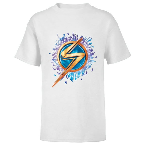 Marvel Ms. Marvel Lightning Bolt Icon - Short Sleeve T-Shirt for Kids - Customized-White