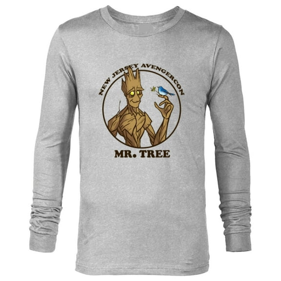 Marvel Ms. Marvel New Jersey Avengercon Groot Mr. Tree - Long Sleeve T-Shirt for Men - Customized-Athletic Heather