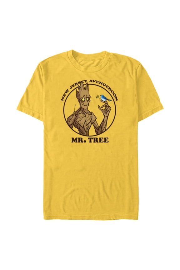 Ms. Marvel New Jersey Avengercon Groot Mr. Tree - Short Sleeve Blended T-Shirt for Adults - Customized-Yellow