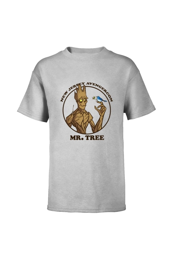 Ms. Marvel New Jersey Avengercon Groot Mr. Tree - Short Sleeve T-Shirt for Kids - Customized-Athletic Heather
