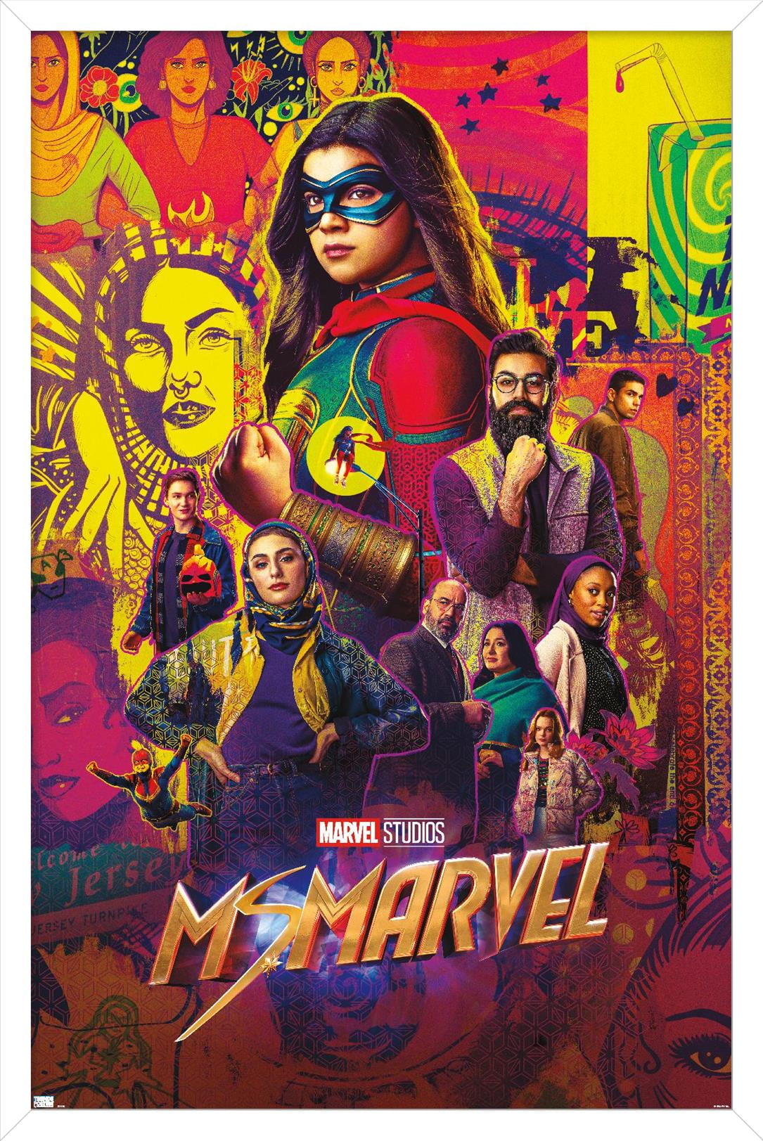 Marvel Ms. Marvel - One Sheet Wall Poster, 14.725" x 22.375" Framed