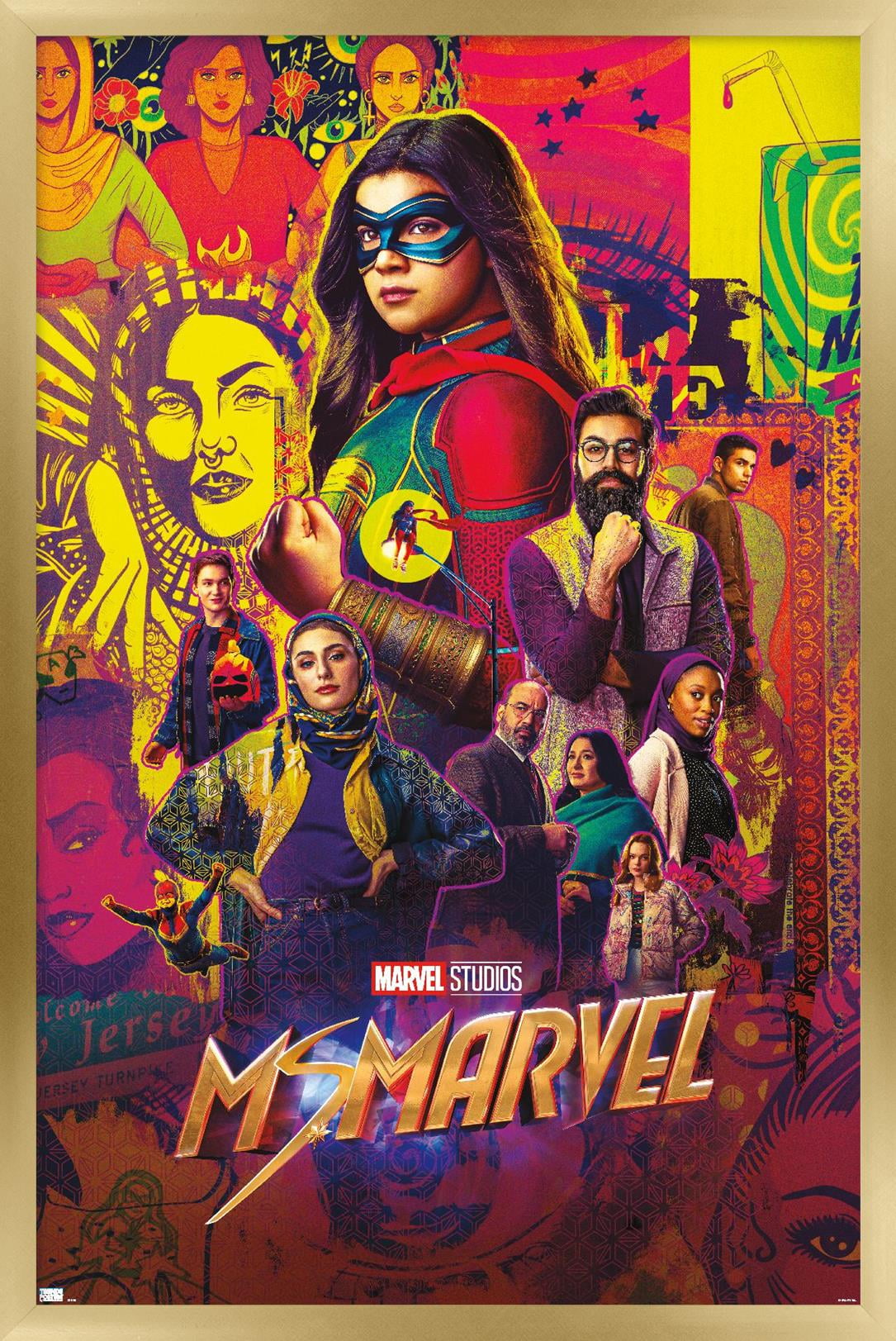 Marvel Ms. Marvel - One Sheet Wall Poster, 14.725" x 22.375" Framed