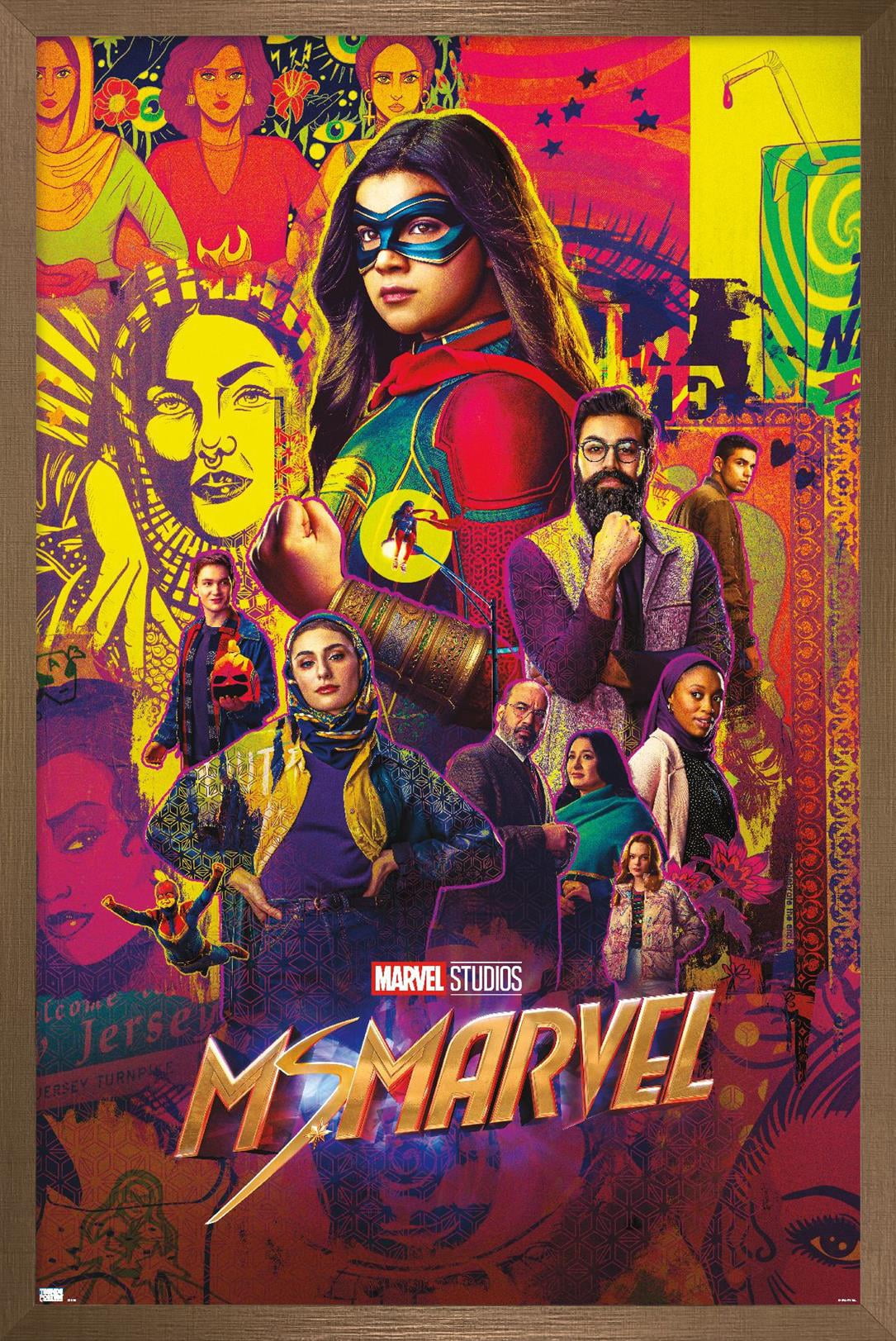 Marvel Ms. Marvel - One Sheet Wall Poster, 14.725" x 22.375" Framed