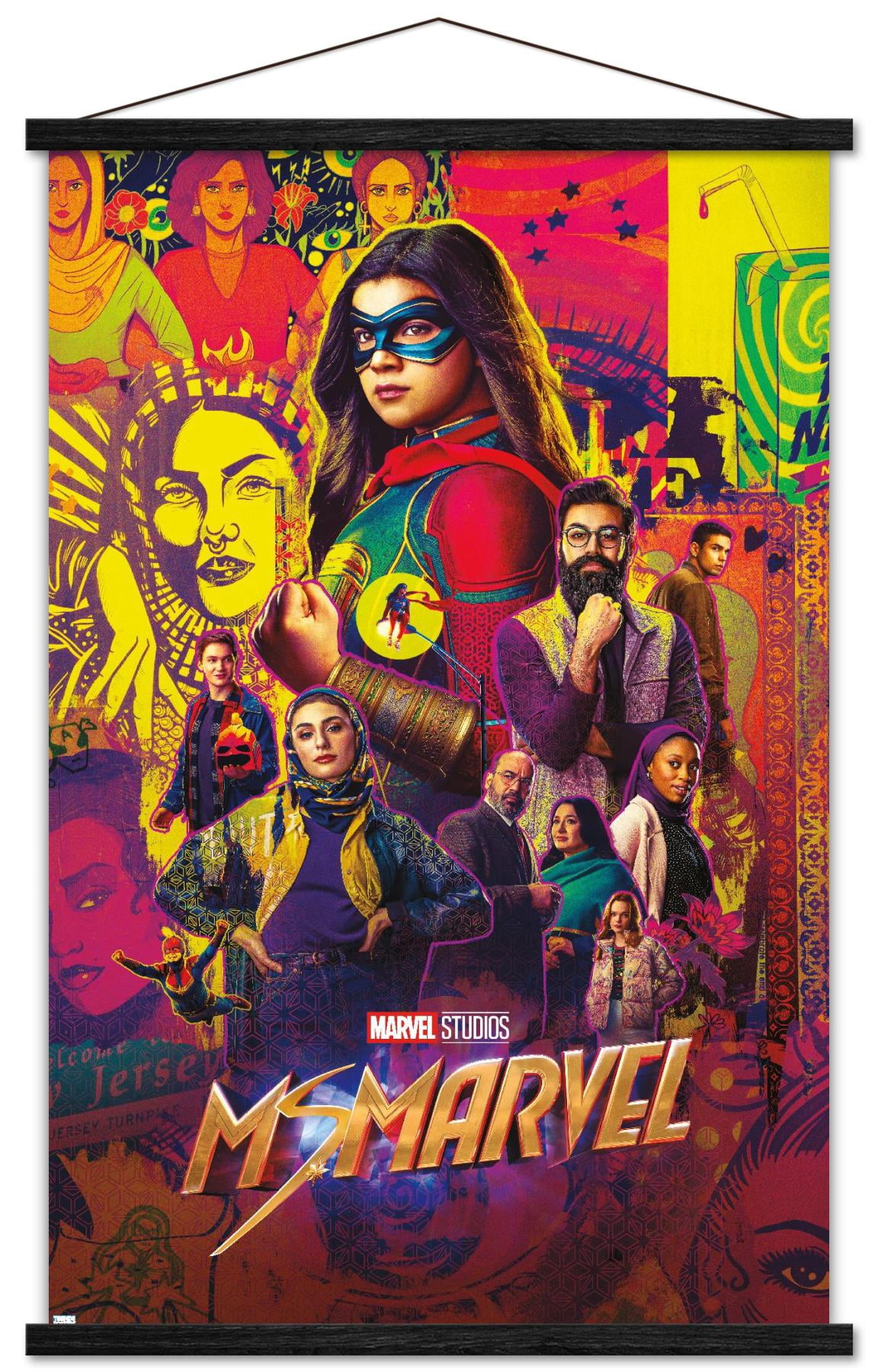 Marvel Ms. Marvel - One Sheet Wall Poster with Magnetic Frame, 22.375" x 34"