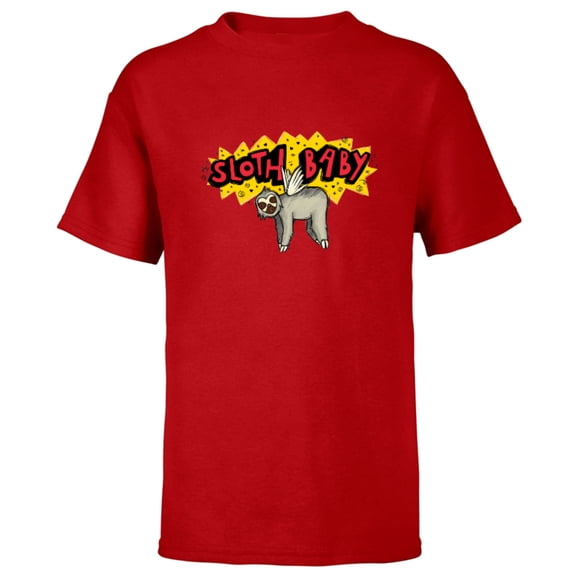 Marvel Ms. Marvel Sloth Baby Doodle - Short Sleeve T-Shirt for Kids - Customized-Red