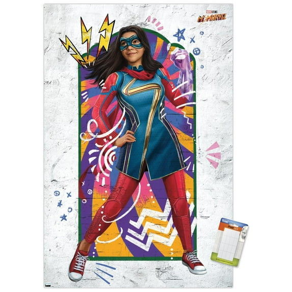 Marvel Ms. Marvel - Window Wall Poster, 14.725" x 22.375"