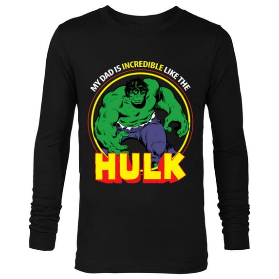 Marvel My Dad Is Incredible Like Hulk Father's Day - Long Sleeve T-Shirt for Men - Customized-Black