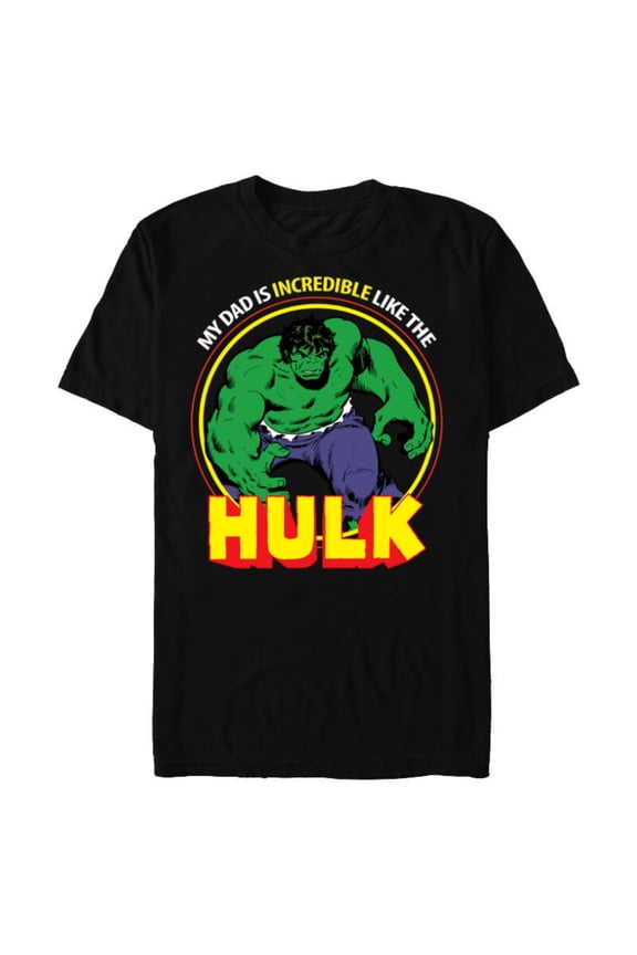 My Dad Is Incredible Like Hulk Father's Day - Short Sleeve Blended T-Shirt for Adults - Customized-Black