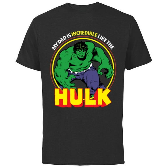 Marvel My Dad Is Incredible Like Hulk Father's Day - Short Sleeve Cotton T-Shirt for Adults - Customized-Black