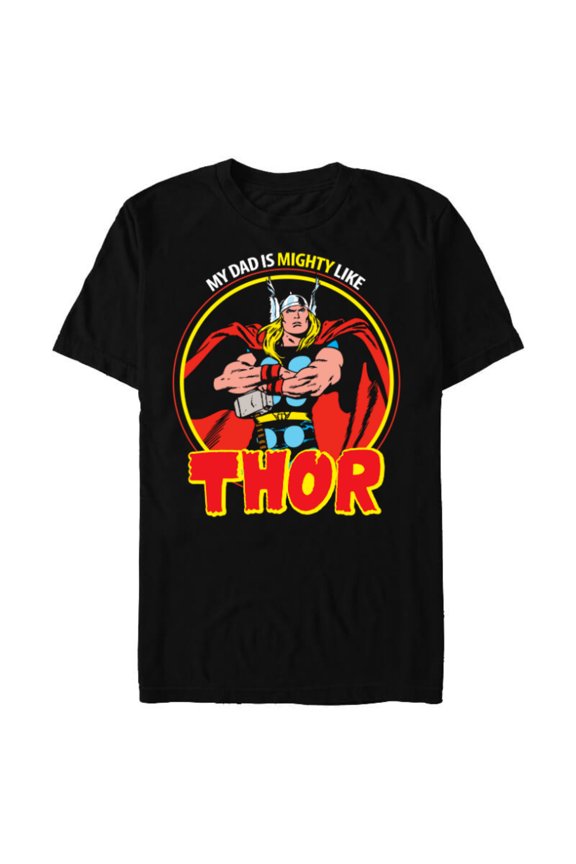 My Dad Is Mighty Like Thor Father's Day - Short Sleeve Blended T-Shirt for Adults - Customized-Black
