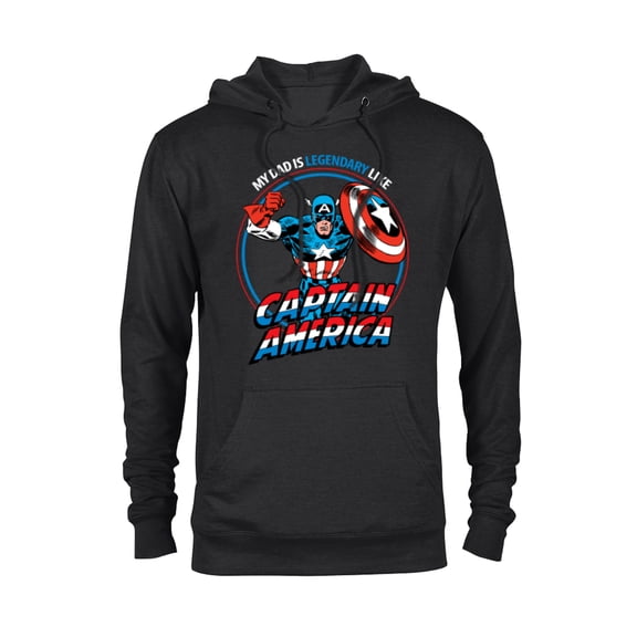 Marvel My Dad is Legendary Like Captain America - Pullover Hoodie for Adults - Customized-Black