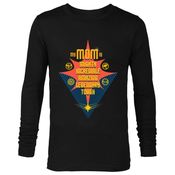 Marvel My Mom Is Mighty Incredible Amazing Legendary Tough - Long Sleeve T-Shirt for Men - Customized-Black