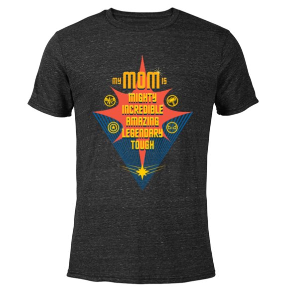 Marvel My Mom Is Mighty Incredible Amazing Legendary Tough - Short Sleeve Blended T-Shirt for Adults - Customized-Black