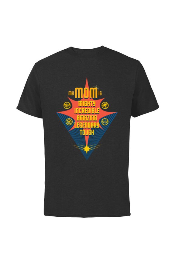 My Mom Is Mighty Incredible Amazing Legendary Tough - Short Sleeve Cotton T-Shirt for Adults - Customized-Black