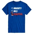 thumbnail image 1 of Marvel - Naughty Nice Deadpool - Men's Short Sleeve Graphic T-Shirt, 1 of 4