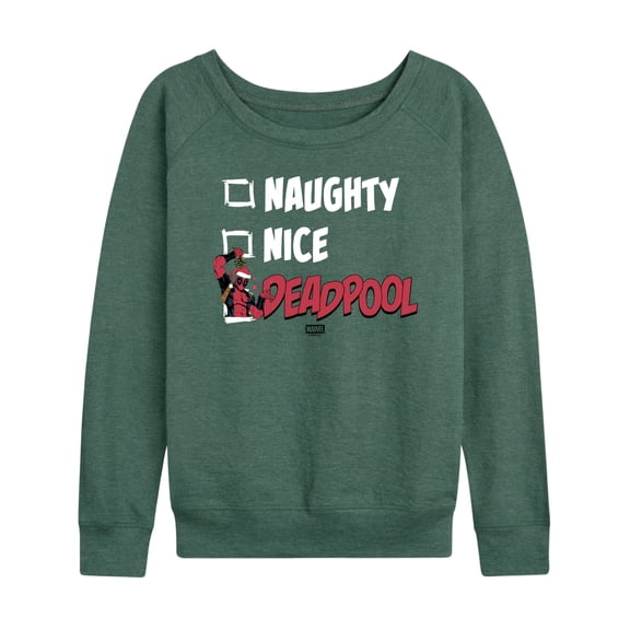 Marvel - Naughty Nice Deadpool - Women's French Terry Long Sleeve Pullover