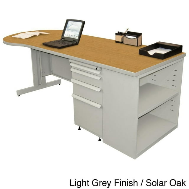 Marvel Office Furniture Zapf Teachers Computer Desk with Bookcase