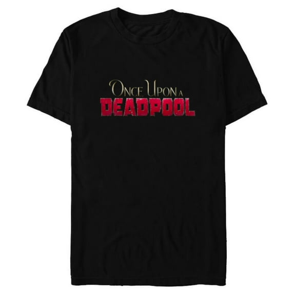 Marvel Once Upon a Deadpool Movie Logo - Short Sleeve Blended T-Shirt for Adults - Customized-Black