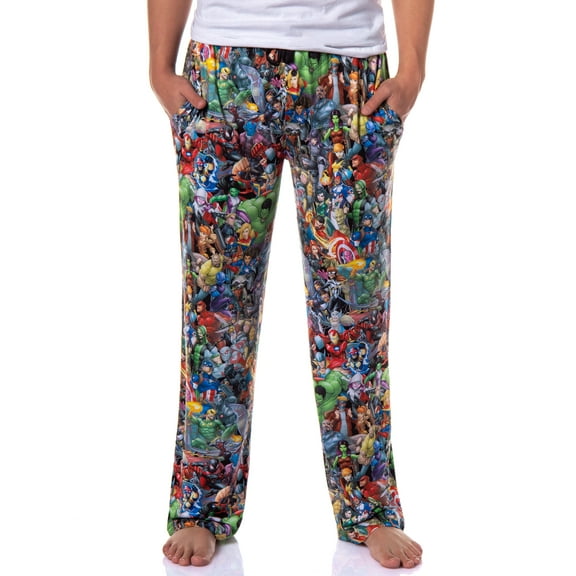Marvel Pajama Pants Men's Heroes Hulk Captain America Iron Man Lounge PJ Bottoms