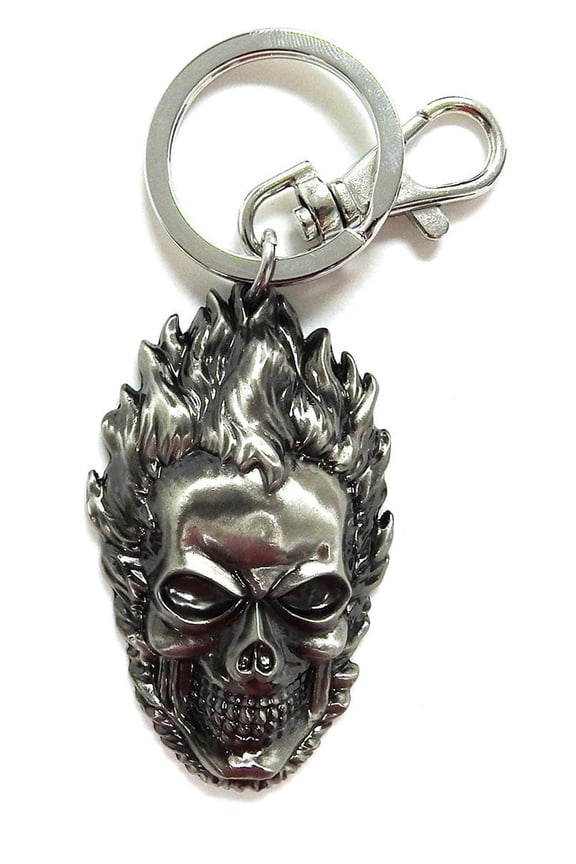 Marvel Ghost Rider Head Pewter Key Ring