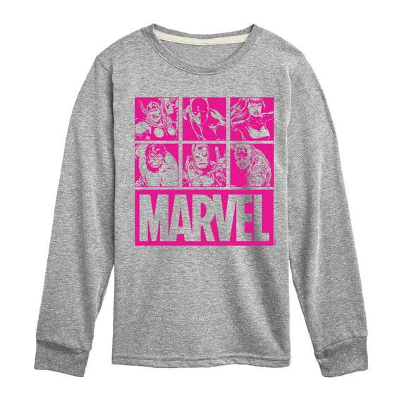 Marvel - Pink Character Valentine Characters - Kids Long Sleeve Graphic T-Shirt