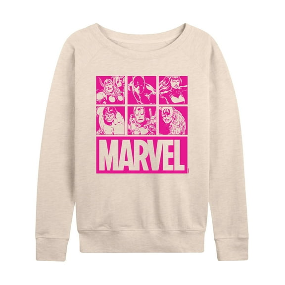 Marvel - Pink Character Valentine Characters - Women's French Terry Pullover Sweatshirt