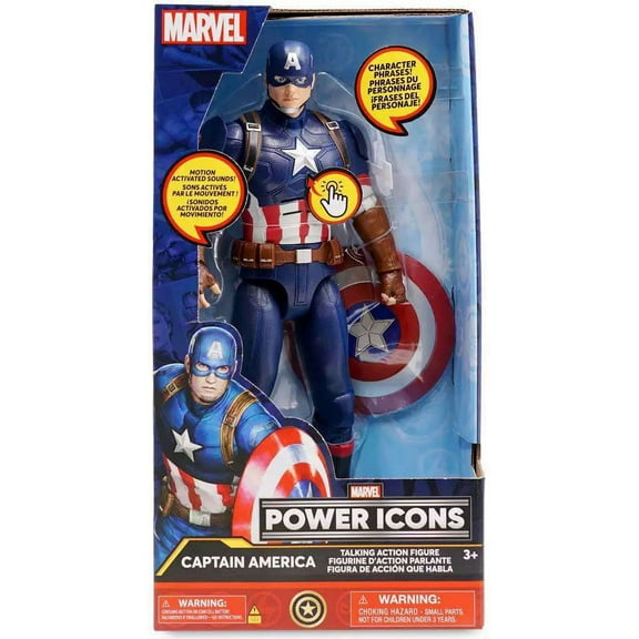 Marvel Power Icons Captain America Action Figure with Sound