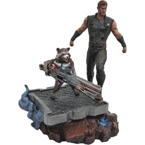 Marvel Premier Collection: Avengers Infinity War Thor & Rocket Resin Statue, Multicolor