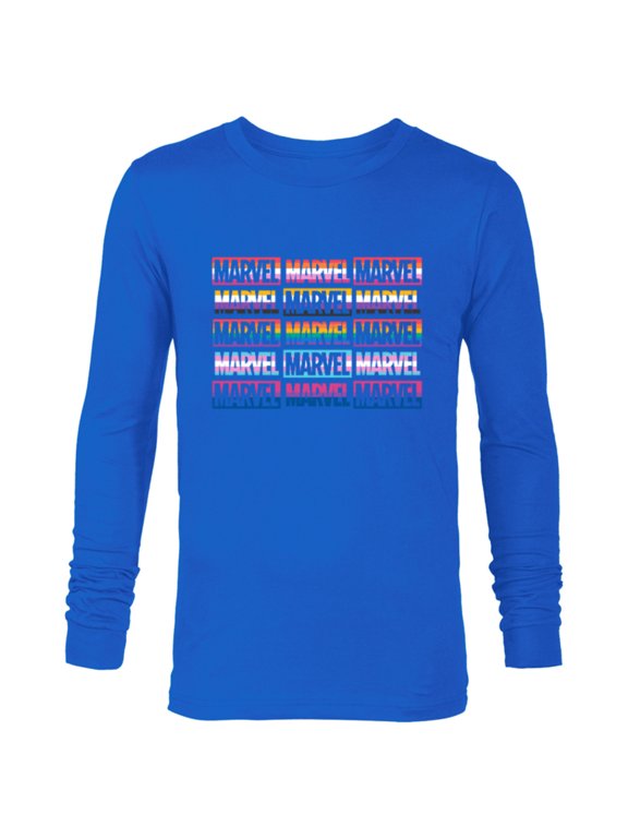 Pride Flag Logo Colors of the Rainbow - Long Sleeve T-Shirt for Men - Customized-Navy
