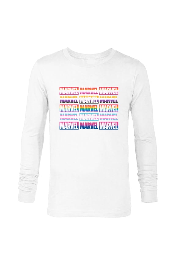 Pride Flag Logo Colors of the Rainbow - Long Sleeve T-Shirt for Men - Customized-White